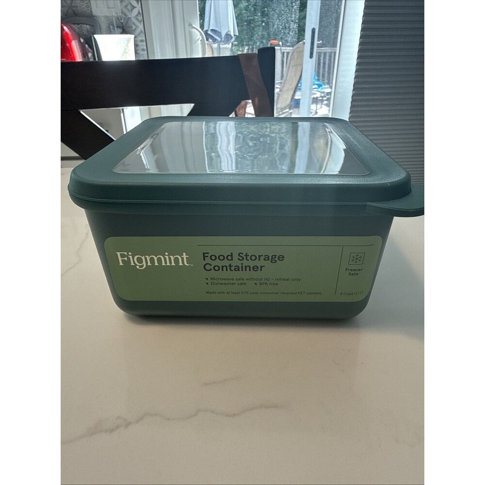 Figmint Food Storage Container Green Color Holds 5 Cups Dishwasher Freezer Micro